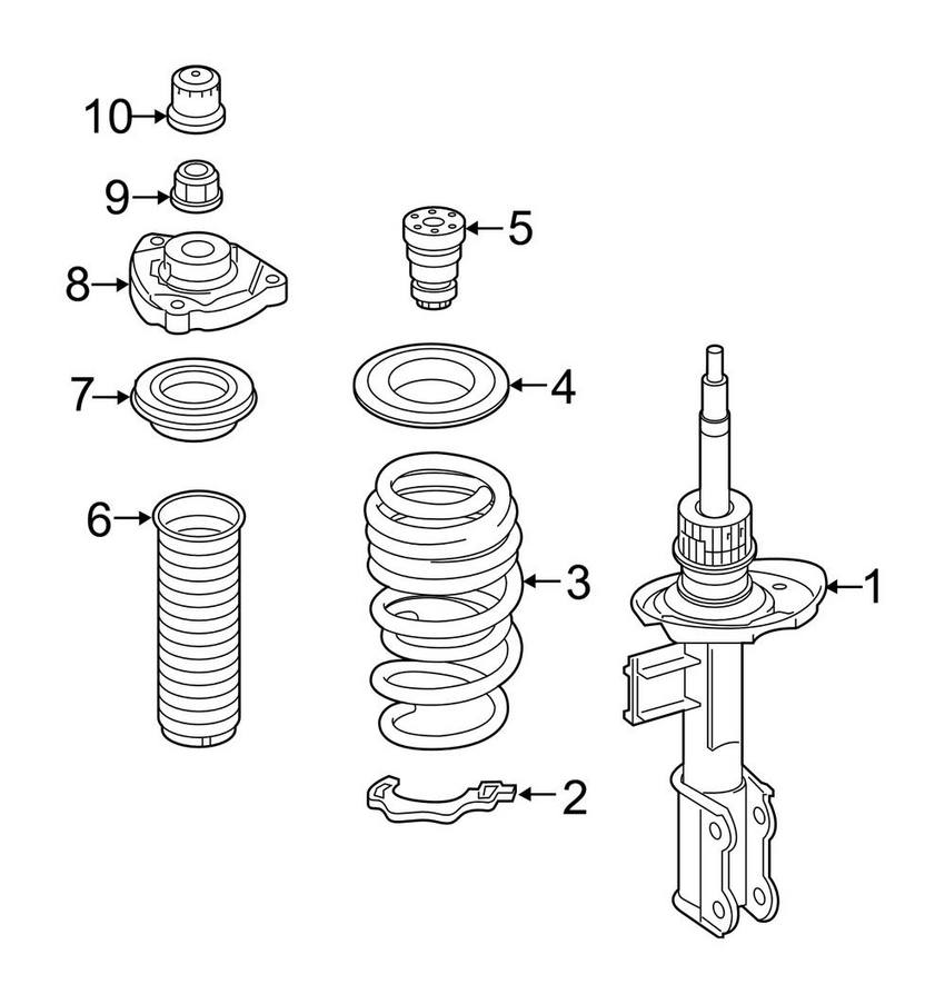 Mercedes Coil Spring Insulator - Lower 2463220084